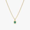 925 Sterling Silver Emerald Bezel Necklace