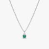 925 Sterling Silver Emerald Bezel Necklace - Image 2