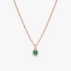 925 Sterling Silver Emerald Bezel Necklace - Image 3