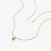 925 Sterling Silver Emerald Bezel Necklace - Image 4