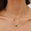 925 Sterling Silver Emerald Bezel Necklace - Image 5