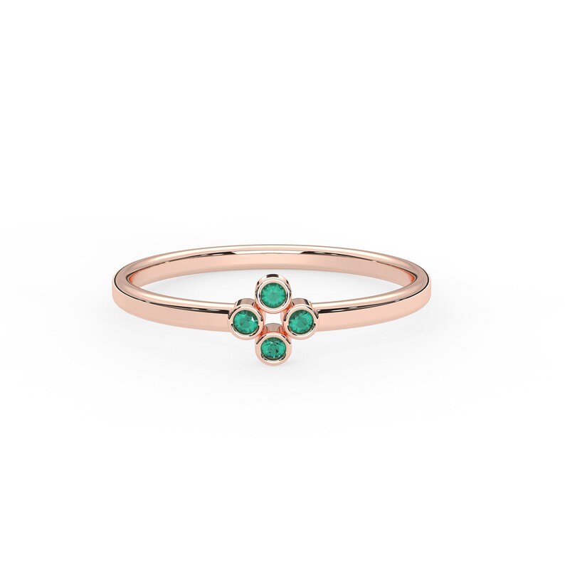 925 Sterling Silver Emerald Bezel Setting Ring