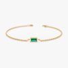 925 Sterling Silver Emerald Birthstone Bracelet