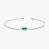 925 Sterling Silver Emerald Birthstone Bracelet - Image 3