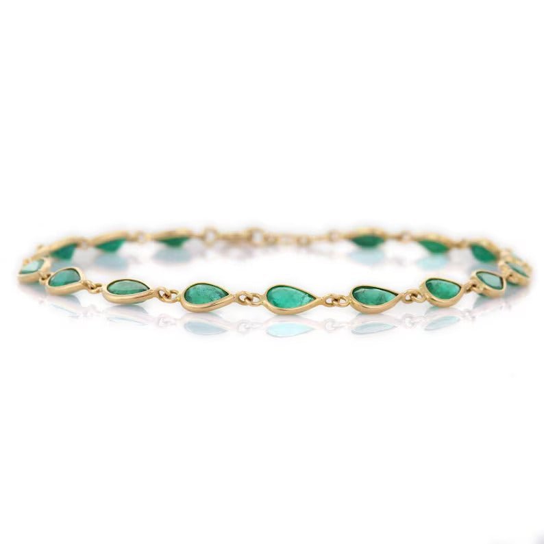 925 Sterling Silver Emerald Bracelet