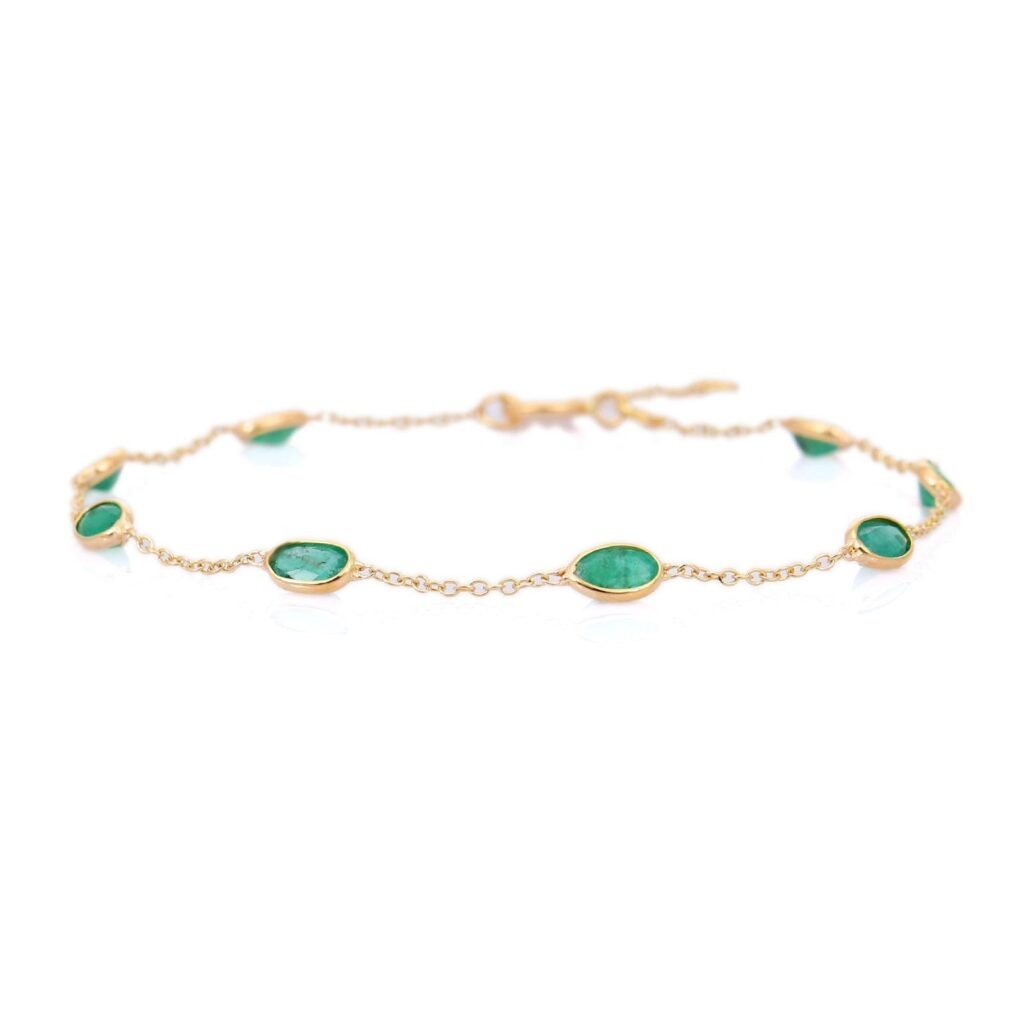925 Sterling Silver Emerald Bracelet