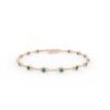 925 sterling silver bracelet with emerald station accents