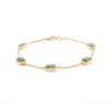 925 Sterling Silver Emerald Chain Bracelet
