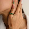 925 Sterling Silver Emerald Chain Bracelet - Image 6