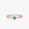 925 Sterling Silver Emerald Chain Ring - Image 6