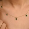 925 Sterling Silver Emerald Charm Necklace - Image 3
