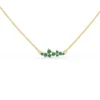 925 Sterling Silver Emerald Cluster Necklace