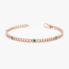 925 Sterling Silver Emerald Cuban Chain Station Bracelet - Image 6