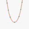 925 Sterling Silver Emerald Cuban Chain Station Necklace - Image 2