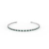 925 Sterling Silver Emerald Cuff Bracelet - Image 3
