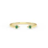 925 Sterling Silver Emerald Cuff Ring with open band design
