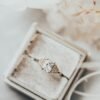 Emerald cut sterling silver ring with a vivid green stone