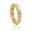 925 Sterling Silver Emerald Cut Diamond Bezel Ring - Image 2