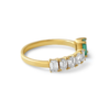 925 Sterling Silver Emerald Cut Diamond Emerald Open Ring - Image 4