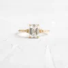 925 Sterling Silver Emerald Cut Diamond Engagement Ring