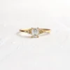 925 Sterling Silver Emerald Cut Diamond Engagement Ring - Image 7