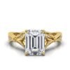 925 Sterling Silver Emerald Cut Diamond Engagement Ring