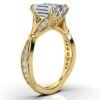 925 Sterling Silver Emerald Cut Diamond Engagement Ring - Image 4