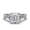 925 Sterling Silver Emerald Cut Diamond Engagement Ring - Image 8