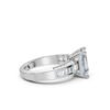 925 Sterling Silver Emerald Cut Diamond Engagement Ring - Image 4