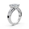 925 Sterling Silver Emerald Cut Diamond Engagement Ring - Image 5