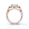 Sterling silver engagement ring with rhodium plating and round side stones