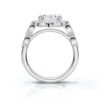 Sterling silver engagement ring highlighting the emerald-cut centre stone