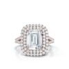 925 Sterling Silver Emerald Cut Diamond Engagement Ring - Image 8