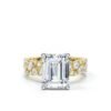 925 Sterling Silver Emerald Cut Diamond Engagement Ring