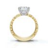 925 Sterling Silver Emerald Cut Diamond Engagement Ring - Image 5