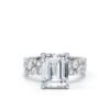 925 Sterling Silver Emerald Cut Diamond Engagement Ring - Image 6