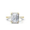 925 Sterling Silver Emerald Cut Diamond Engagement Ring