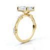 925 Sterling Silver Emerald Cut Diamond Engagement Ring - Image 4