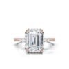 925 Sterling Silver Emerald Cut Diamond Engagement Ring - Image 6