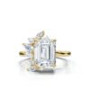 925 Sterling Silver Emerald Cut Diamond Engagement Ring - Image 6