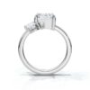 925 Sterling Silver Emerald Cut Diamond Engagement Ring - Image 9
