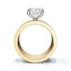 925 Sterling Silver Emerald Cut Diamond Engagement Ring - Image 3