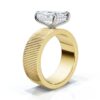 925 Sterling Silver Emerald Cut Diamond Engagement Ring - Image 5