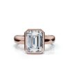 925 Sterling Silver emerald cut engagement ring with polished band