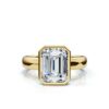 925 Sterling Silver emerald cut ring with 2 ct stone