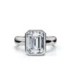 Emerald cut diamond ring with Super Cut detailing