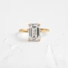 925 Sterling Silver Emerald Cut Diamond Ring