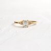 925 Sterling Silver Emerald Cut Engagement Ring - Image 3