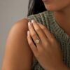 925 Sterling Silver Emerald Cut Engagement Ring - Image 6