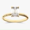 925 sterling silver engagement ring with emerald-cut 1.5 CT stone